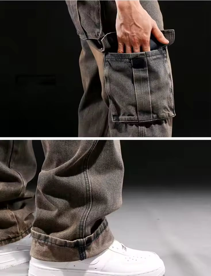 VINTAGE DENIM CARGO PANTS