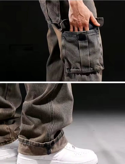 VINTAGE DENIM CARGO PANTS