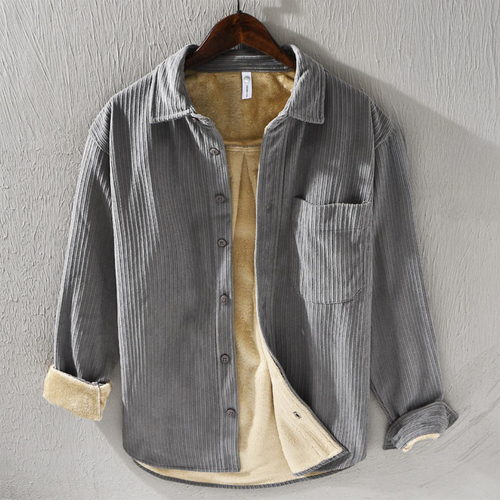 FLEECE-LINED CORDUROY SHIRT