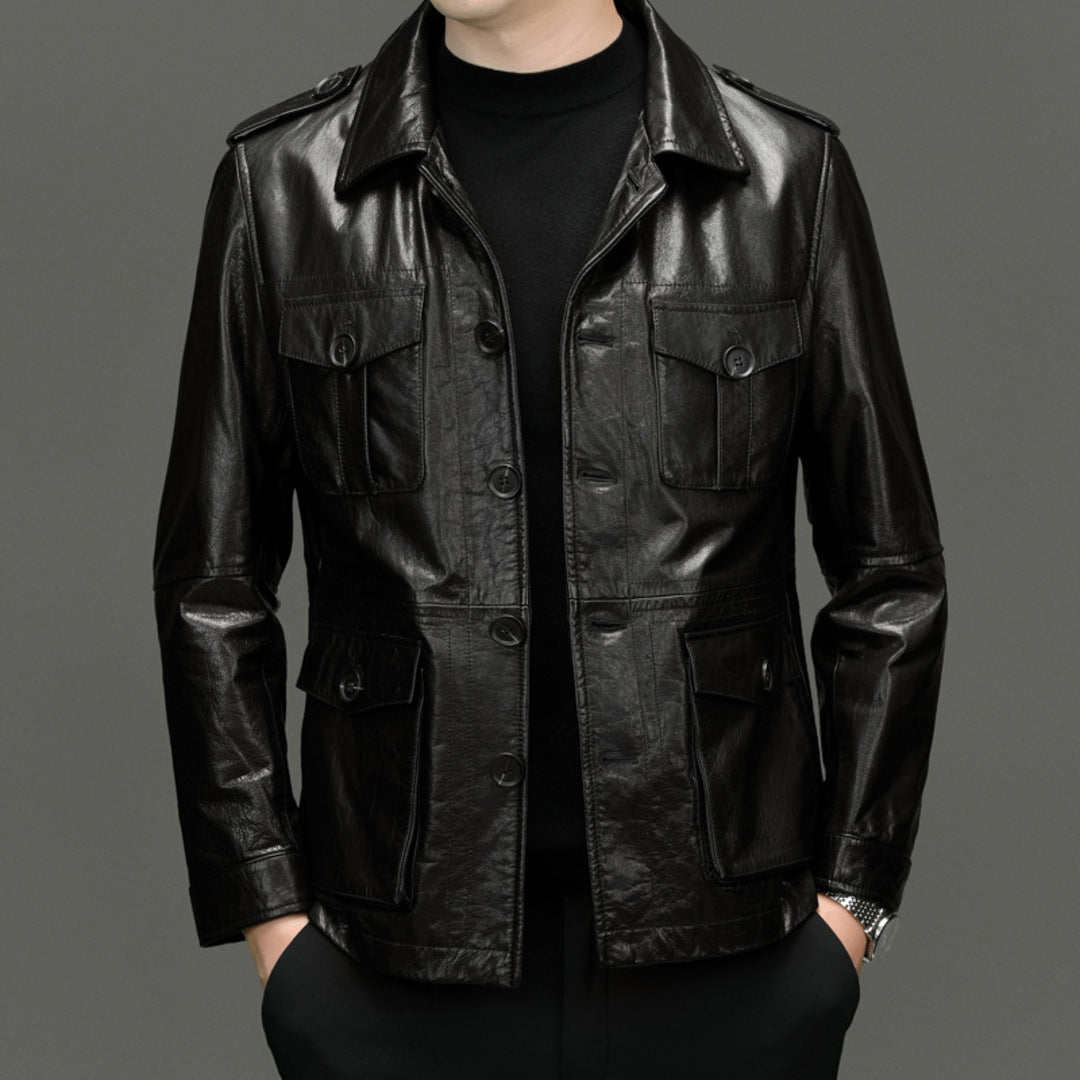 MULTI-POCKET LEATHER JACKET