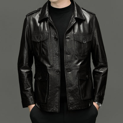 MULTI-POCKET LEATHER JACKET