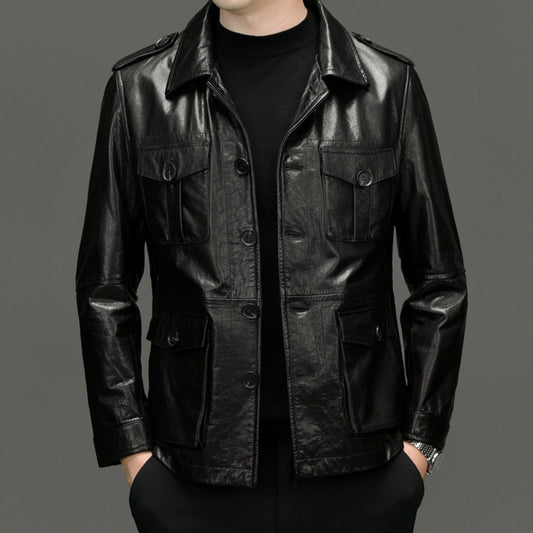 MULTI-POCKET LEATHER JACKET
