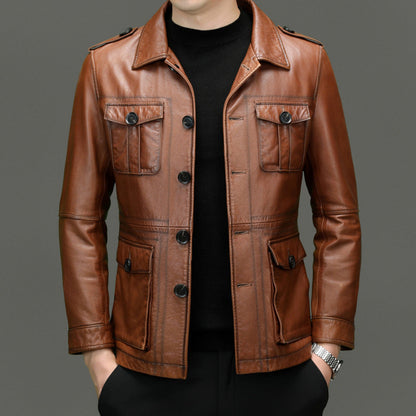 MULTI-POCKET LEATHER JACKET