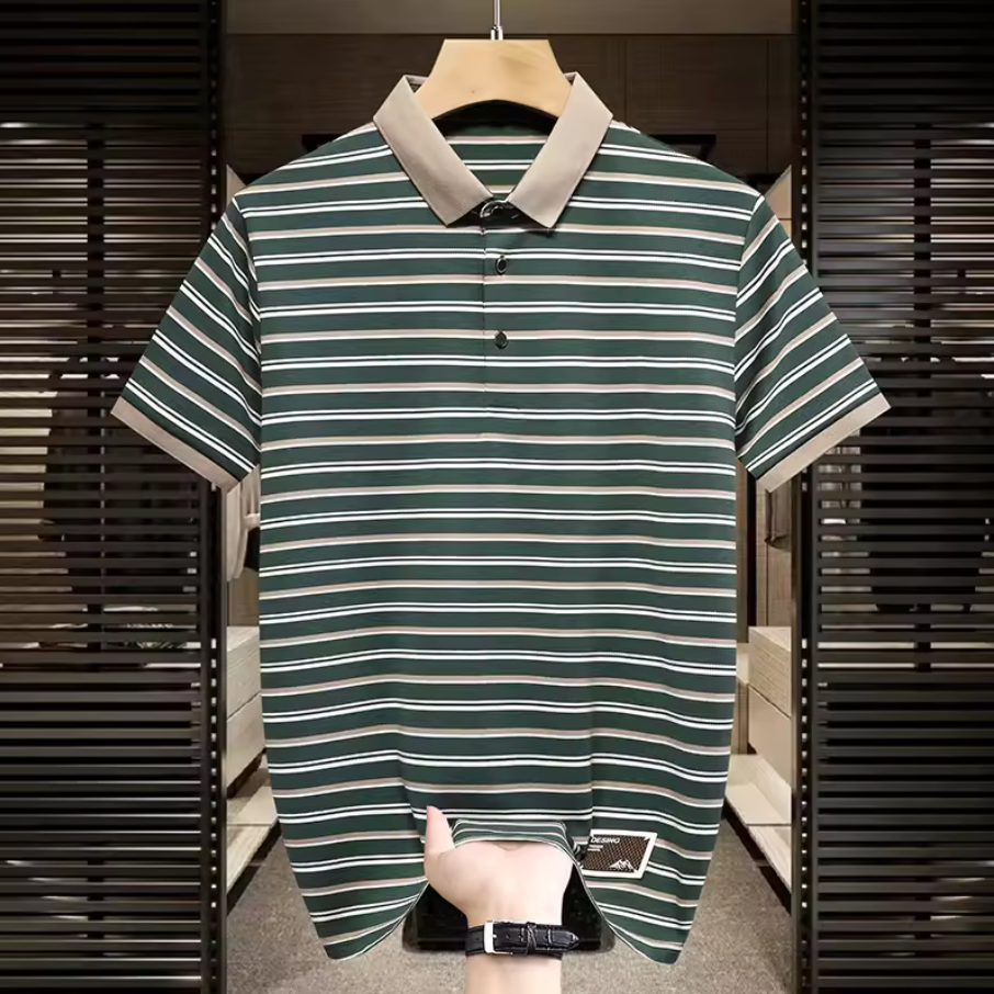 STRIPED LUXE POLO SHIRT