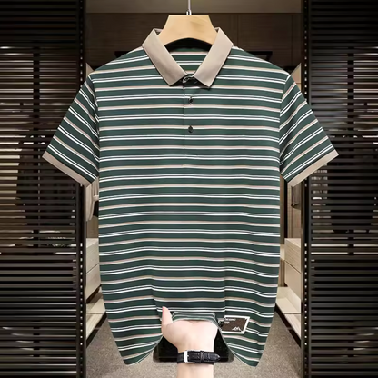 STRIPED LUXE POLO SHIRT