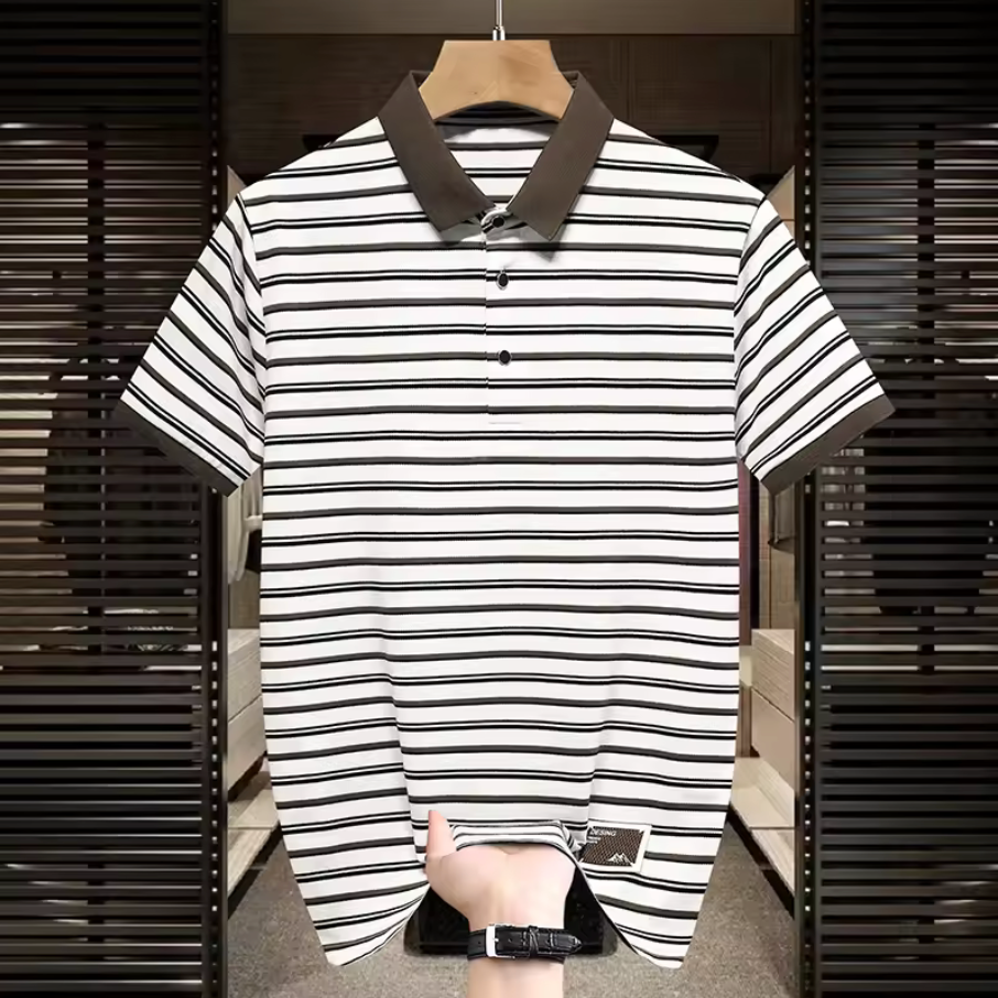 STRIPED LUXE POLO SHIRT