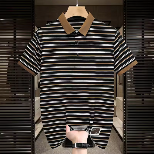 STRIPED LUXE POLO SHIRT
