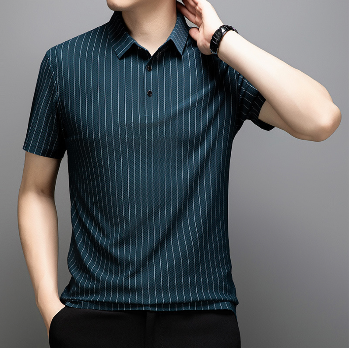 SEAMLESS STRIPED POLO SHIRT