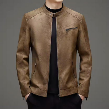 VELVET-LINED LEATHER JACKET