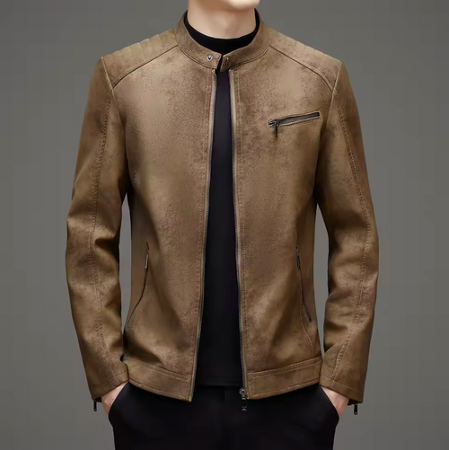 VELVET-LINED LEATHER JACKET