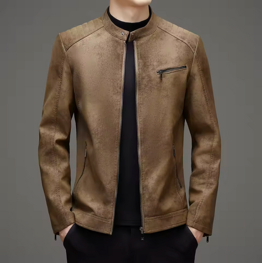 VELVET-LINED LEATHER JACKET