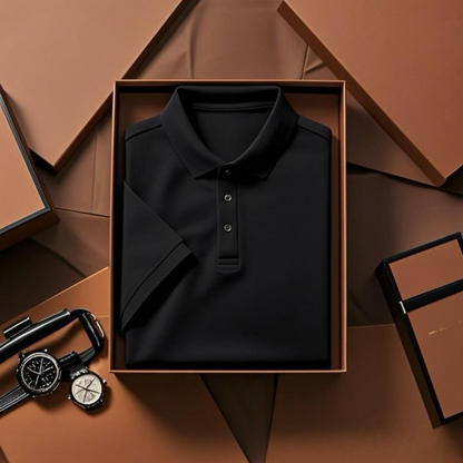 SLIT LAPEL POLO SHIRT