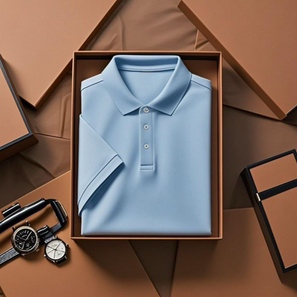 SLIT LAPEL POLO SHIRT