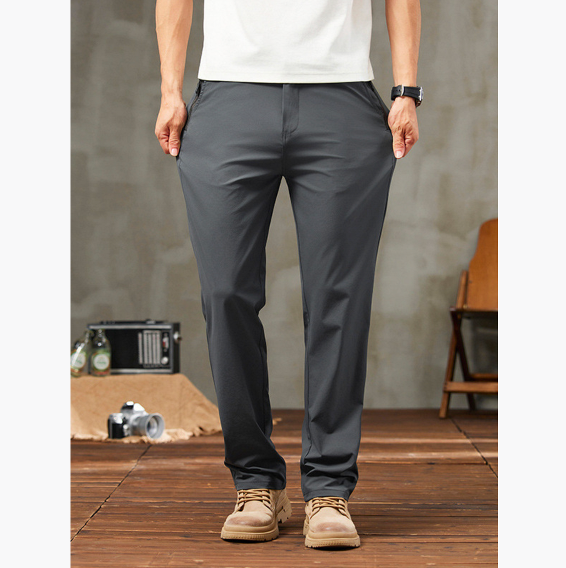 BREATHABLE STRAIGHT PANTS