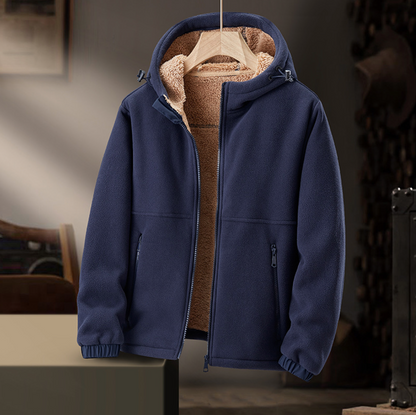 HOODED WARM LAMBSKIN JACKET