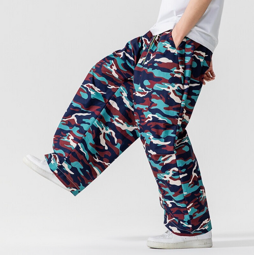 CAMOUFLAGE WIDE-LEG TROUSERS