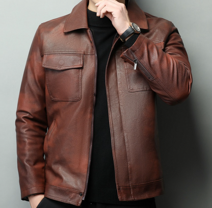 SHEEPSKIN LEATHER CASUAL JACKET