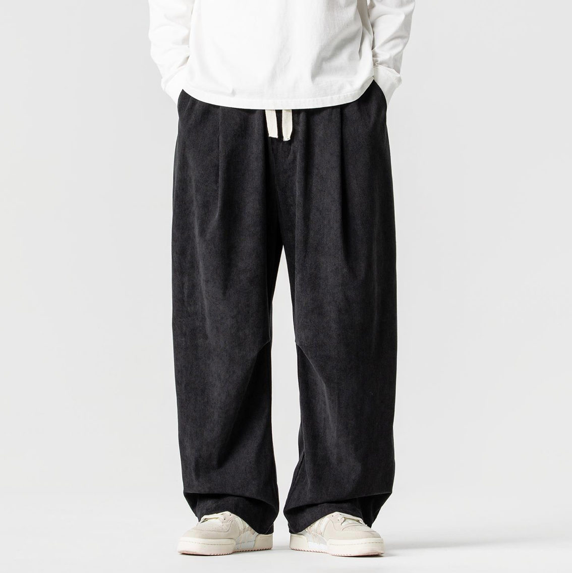 CORDUROY WIDE-LEG TROUSERS