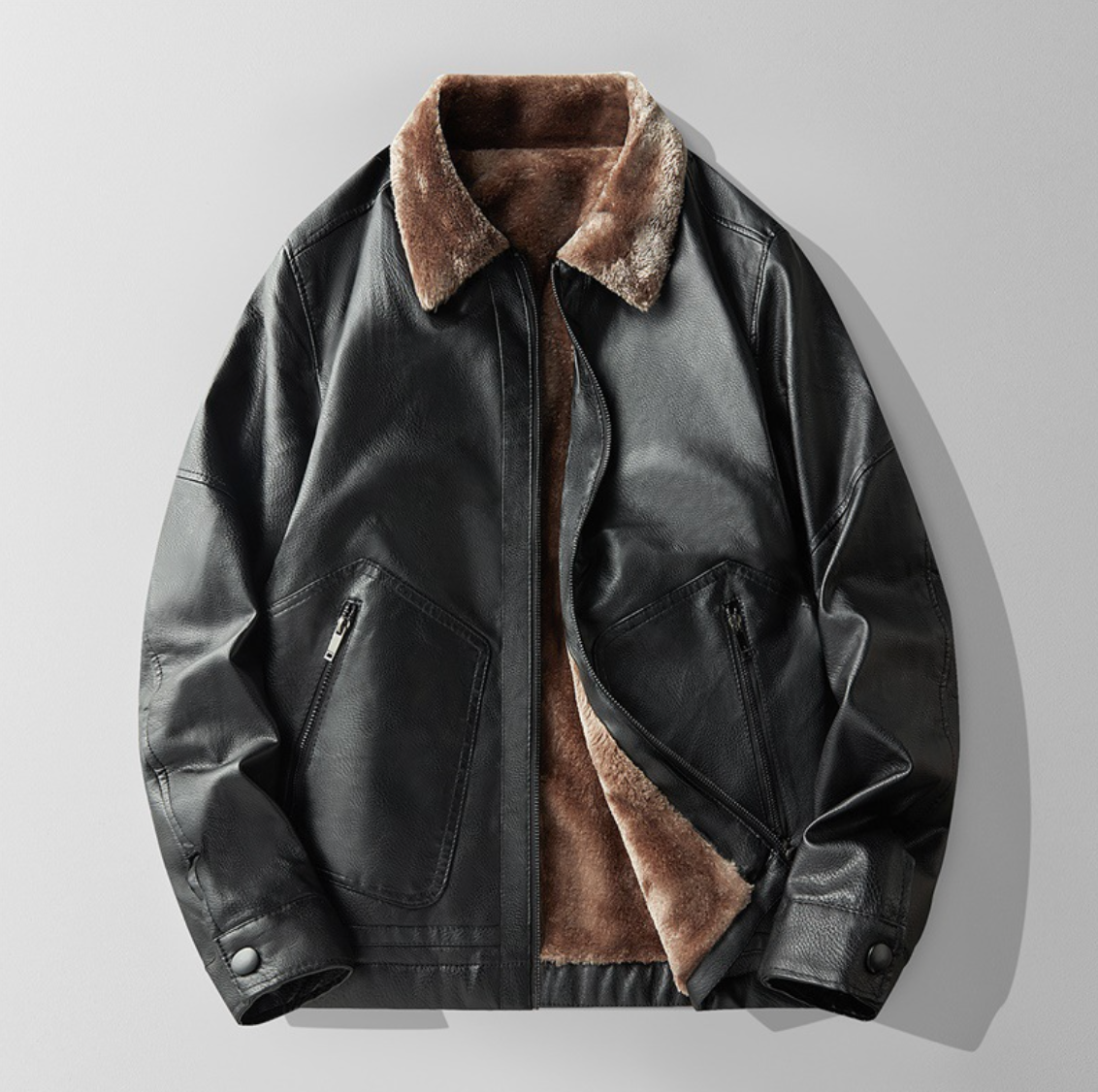 THICK WARM LEATHER JACKET